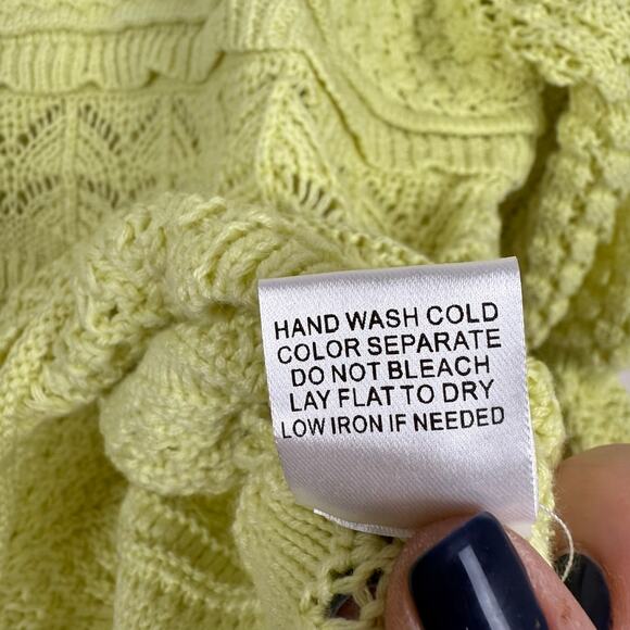 BiBi Womens Cropped Knit Sweater Sz XL Cottagecore Boho Dopamine Dressing Girly - Picture 7 of 7